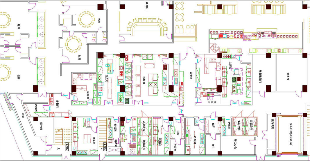 餐飲廚房設(shè)計(jì)平面圖